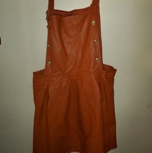 Faux Leather Jumper Dress